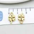 Goldener Kleeblatt-Anhänger für DIY-Schmuck mit 11 mm Breitenmessung am Maßband - Antikgold Kleeblatt-Stil (20467)