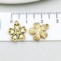 Antikgoldener Herz-Blumen-Anhänger für DIY-Armbänder und Schmuckherstellung - Antikgold Sakura-Stil (20468)