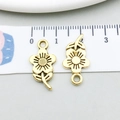 Antik-Gold Sonnenblume Legierung Anhänger für Schmuckherstellung mit Größenmessung - Antikgold Blumenanhänger (20476)