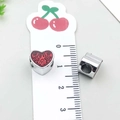 Charm a cuore rosso smaltato per bracciali fai-da-te con finitura in lega d'argento - Perla a Foro Grande Cuore (19792)