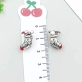 Ciondoli natalizi con topo e perla in smalto per bracciali e collane fai-da-te - Perla a Foro Grande Calza di Natale (19794)