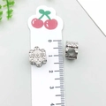 Perla fiore traforato argento e ciondolo strutturato per bracciale fai da te - Perla a Foro Grande Fiocco di Neve con Strass (19798)