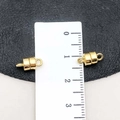 Golden magnetic jewelry clasps for DIY necklaces with cylinder shape and metal rings - KC Gold Cylindrical Style (19846) / 11*5mm