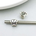 Silver alloy seashell and heart charms for DIY bracelets and jewelry making - 7*7mm / Antique Silver Small Shell Large Hole Bead (13234)