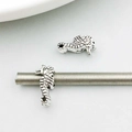 Silver seahorse bead charm with vintage texture for DIY bracelets and necklaces - 6mm x 12mm / Antique Silver Seahorse Bead (15664)
