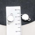 Polished silver magnetic jewelry clasp for bracelets and necklaces with size reference - Silver Round Style (19849) / 15*9mm