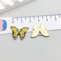 Pendentif papillon en émail jaune et noir pour la création de bijoux DIY - Papillon Imprimé Émail Jaune (12417) / 21*15mm