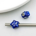 DIY jewelry charm set with blue enamel star and moon pattern for ocean bracelets - 11*13mm / Blue Enamel Star Moon Large Hole Bead (19818)
