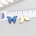 Pendentif papillon dégradé bleu avec cadre doré pour bijoux DIY et colliers - Papillon Imprimé Émail Bleu (12421) / 21*15mm