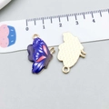 Pendentif papillon en émail dégradé bleu et violet pour création de bijoux DIY élégants - Papillon Imprimé Émail (15821) / 16*24mm