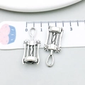Antique silver wine bottle opener pendant charm for DIY jewelry and necklaces - Antique Silver Opener (10558)