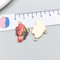 Pendentif papillon en émail rouge vert et noir en finition dorée pour bijoux DIY - Papillon Imprimé Émail (15824) / 16*24mm