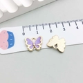Pendentif papillon en alliage émaillé violet pour bijoux DIY avec dos en métal doré - Papillon en Émail Violet (12490) / 12*11mm