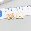 Pendentif papillon en émail orange et métal doré pour la création de bijoux DIY - Papillon Émail Orange (12491) / 12*11mm