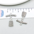Antique silver alloy toggle clasp set with twisted rope pattern for jewelry DIY - 1 Antique Silver Opener (10564)
