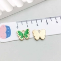 Pendentifs papillon en émail vert pour bijoux DIY avec règle pour mesurer la taille - Papillon en Émail Vert Foncé (12494) / 12*11mm