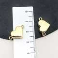 Golden heart-shaped magnetic jewelry clasp connector with rings for DIY bracelet making - KC Gold Heart Shape Style (19851) / 11*18mm