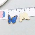 Pendentif papillon bleu en émail dégradé pour la création de bijoux DIY - Papillon Imprimé Émail (19060) / 18*19mm