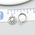 Antique silver beer bottle cap charm pendants for DIY jewelry making with beer engraving - 1 Antique Silver Bottle Cap (12141)