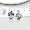Silver wheat ear alloy pendant charms for DIY jewelry making with realistic texture - 1 Antique Silver Wine Charm (12146)