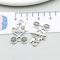 Silver retro alloy baby carriage charm for DIY jewelry bracelets with 2cm ruler scale - 1 Antique Silver Wine Cart (12147)