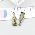 Pendentif bouteille de gin en bronze antique avec gravure GIN pour bijoux DIY - Bouteille Bronze Antique (20770) / 7*20mm