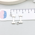 Silver bone-shaped metal alloy charm pendant for DIY bracelets, size 15mm length - Antique Silver Bone 11x17mm (9810)