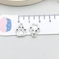 Silver alloy paw print charm pendants for DIY jewelry making and pet lovers - Antique Silver Paw 11x13mm (9811)