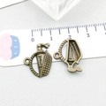 Pendentifs bouteille de vin en bronze antique pour bijoux DIY avec gravure Wine - Panier à Vin Bronze Antique (20772) / 19*14mm