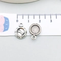Antique silver alloy dog bone pendant for DIY jewelry with 'TOP DOG' text and paw prints - Antique Silver Dog Bowl 10x15mm (9812)