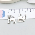 Vintage silver pug dog charm in alloy for DIY jewelry, 2cm animal bone style pendant - Antique Silver Dog 15x16mm (9813)