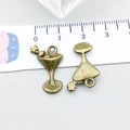 Pendentif verre à cocktail bronze antique pour bijoux DIY hauteur de 2,5 cm - Verre à Vin Bronze Antique (20773) / 13*20mm