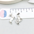 Antique silver dachshund dog alloy charms for DIY bracelets and jewelry making - Antique Silver Dog 13x20mm (9814)