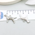 Antique silver dog silhouette alloy charms for DIY necklaces with scale measurement - Antique Silver Dog 23x17mm (11299)