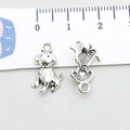 Silver alloy puppy charm pendant with realistic dog shape for DIY jewelry making - Antique Silver Dog 11x15mm (11314)