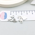 Silver alloy dog charm with I Love My Dog engraving for DIY jewelry crafting - Antique Silver Dog 17x14mm (15564)