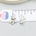 Antique silver puppy dog metal charms for DIY jewelry making with ruler scale reference - Antique Silver Dog 11x17mm (15565)