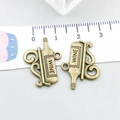 Pendentif bouteille de vin en bronze antique avec gravure WINE pour bijoux DIY - Bouteille de Vin Bronze Antique (20785) / 11*22mm