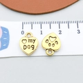 Ciondolo a cuore dorato con incisione my DOG e zampa, misura circa 1,3 cm di larghezza - Lettera di Cuore (20560)
