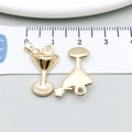 Goldene Cocktailglas-Anhänger für DIY-Schmuck, 2,2 cm Legierungsanhänger mit Stern - KC Gold Weinglas (20812)