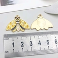 Light yellow butterfly alloy pendant with detailed gold and black enamel texture - Yellow Enamel Ginkgo Leaf Butterfly (18776)