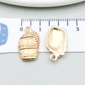 Goldfarbener Weinfass-Anhänger aus Metall mit Gravur und Öse für DIY-Schmuckherstellung - KC Gold Weinfass (20815)