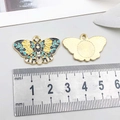 Colorful enamel butterfly alloy charms for DIY necklaces with blue and yellow wing patterns - Black Yellow Enamel Butterfly (18779)