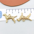 Ciondolo cane labrador in oro antico per gioielli fai-da-te con trama di pelo - Long Body Dog (20568)