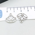 Detailed view of an 18mm antique silver lotus flower pendant with a hollow design - Antique Silver Hollow Lotus (9050) / 1 Piece (14x16mm) / Antique Silver