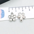 DIY silver-tone alloy cherry blossom flower charms for jewelry making, 13mm diameter size - Antique Silver Cherry Blossom (10401) / 1 Piece (12x16mm) / Antique Silver