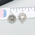 Antique silver sunflower alloy pendant for DIY jewelry making with realistic petal texture - Antique Silver Sunflower (10402)