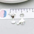 Silberne Cocktailglas-Anhänger für DIY-Schmuck aus polierter Legierung für Ketten - Hellsilber Weinglas (20793)