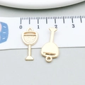 Goldene Weinglas-Anhänger aus Legierung mit mattem Finish für DIY-Schmuckherstellung - KC Gold Weinglas (20822)