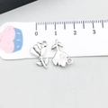 Antique silver alloy rose flower pendant with leaf detail for DIY jewelry making - Antique Silver Rose (10404)